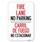 Signmission Fire Lane No Parking-Carril De Fuege Heavy-Gauge Aluminum Sign, 12" x 18", A-1218-23981 A-1218-23981 - alternate 1